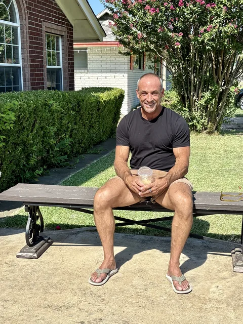 Will Haggard, founder of Directions Sober Living House, outside the home in Irving, Texas